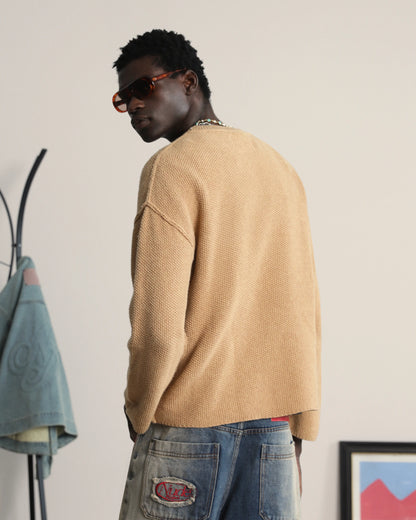 Reversed Seams Knit Brown