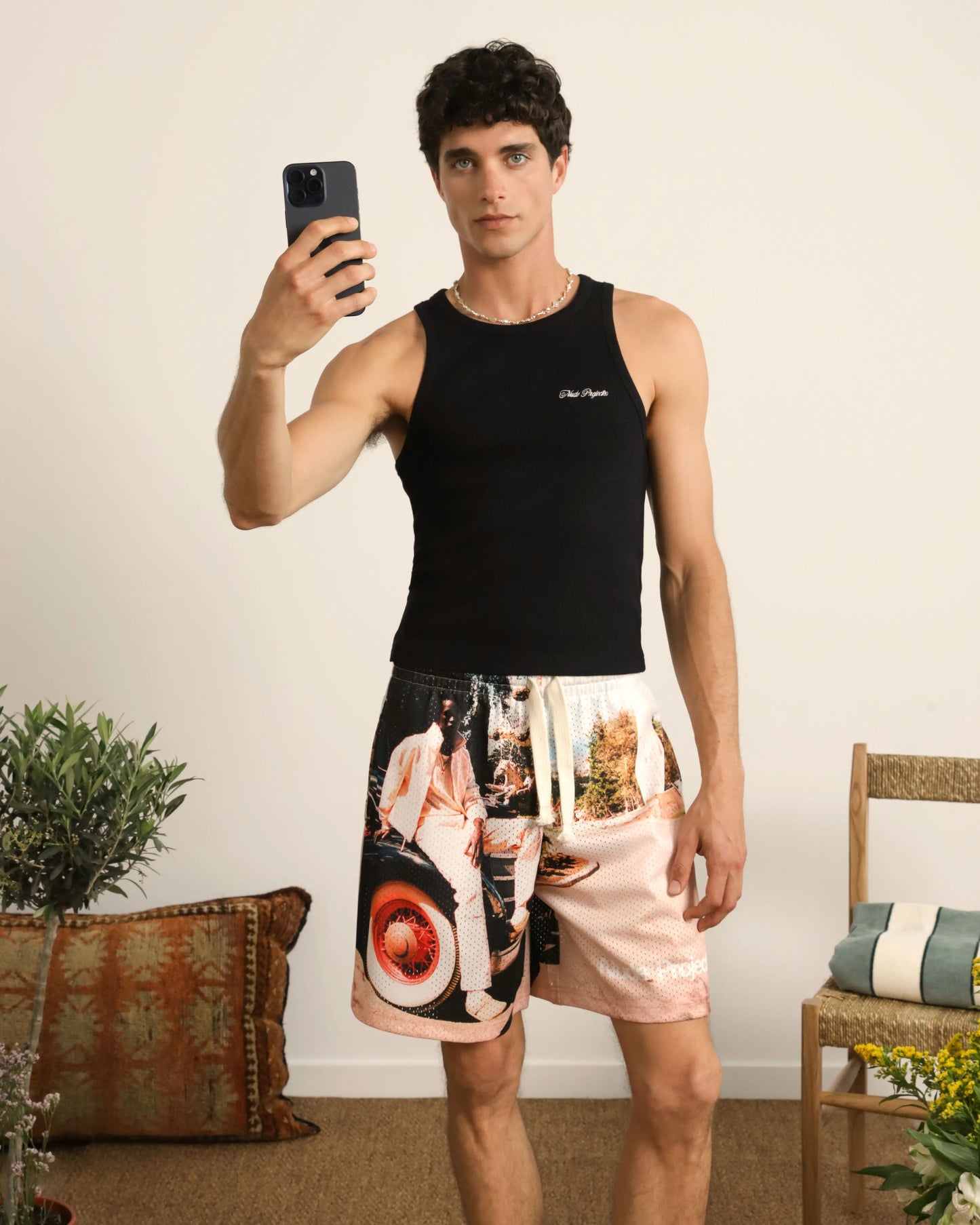 Photographic Mesh Short