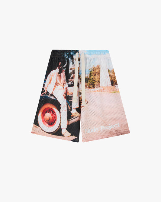 Photographic Mesh Short