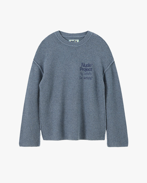 Reversed Seams Knit Blue