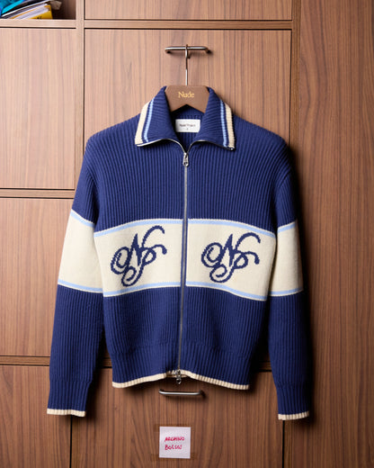 Voyage Zip-Up Knit Blue