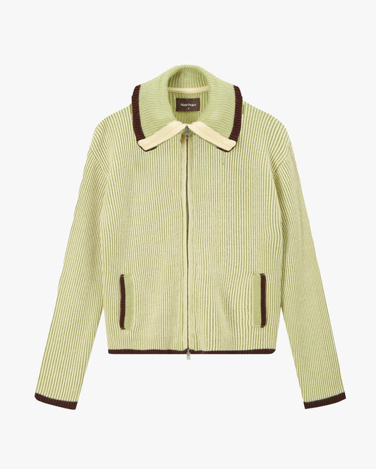 Classy Zip-Up Knit Cardigan Yellow