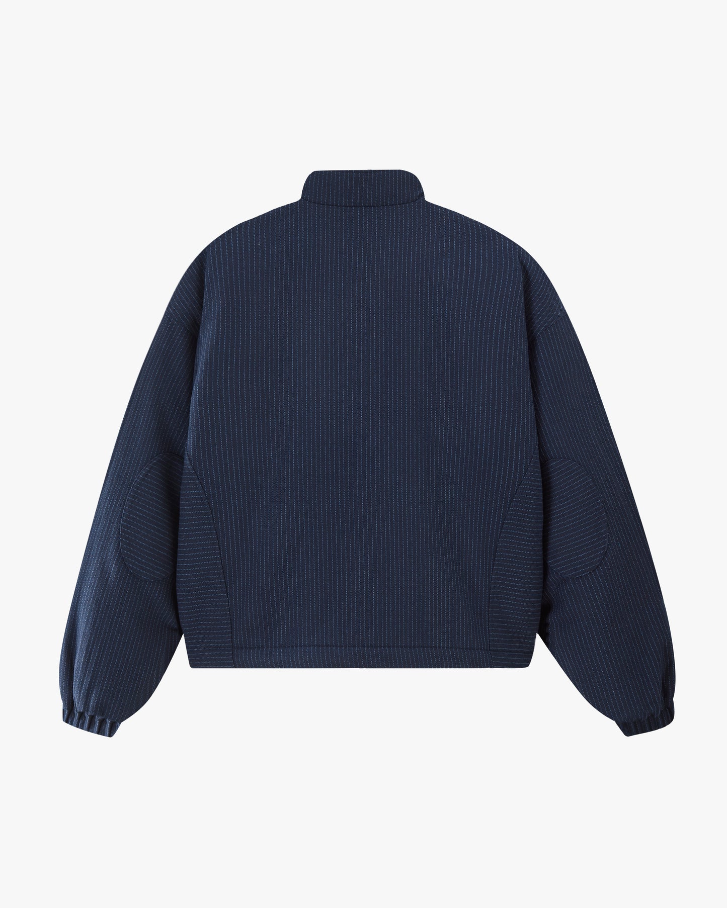 Wool Zip-Up Bomber Jacket Navy