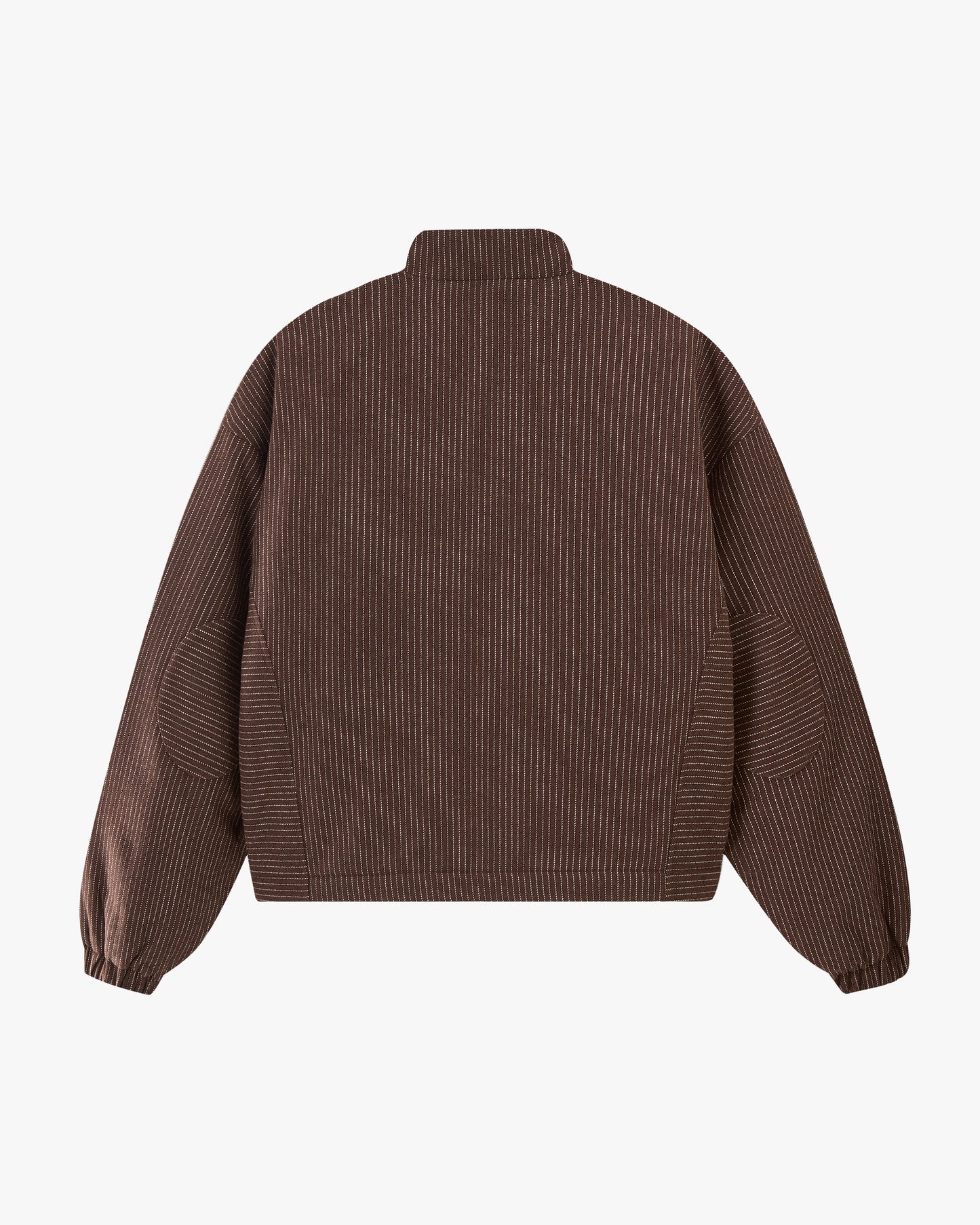 Wool Zip-Up Bomber Jacket Brown