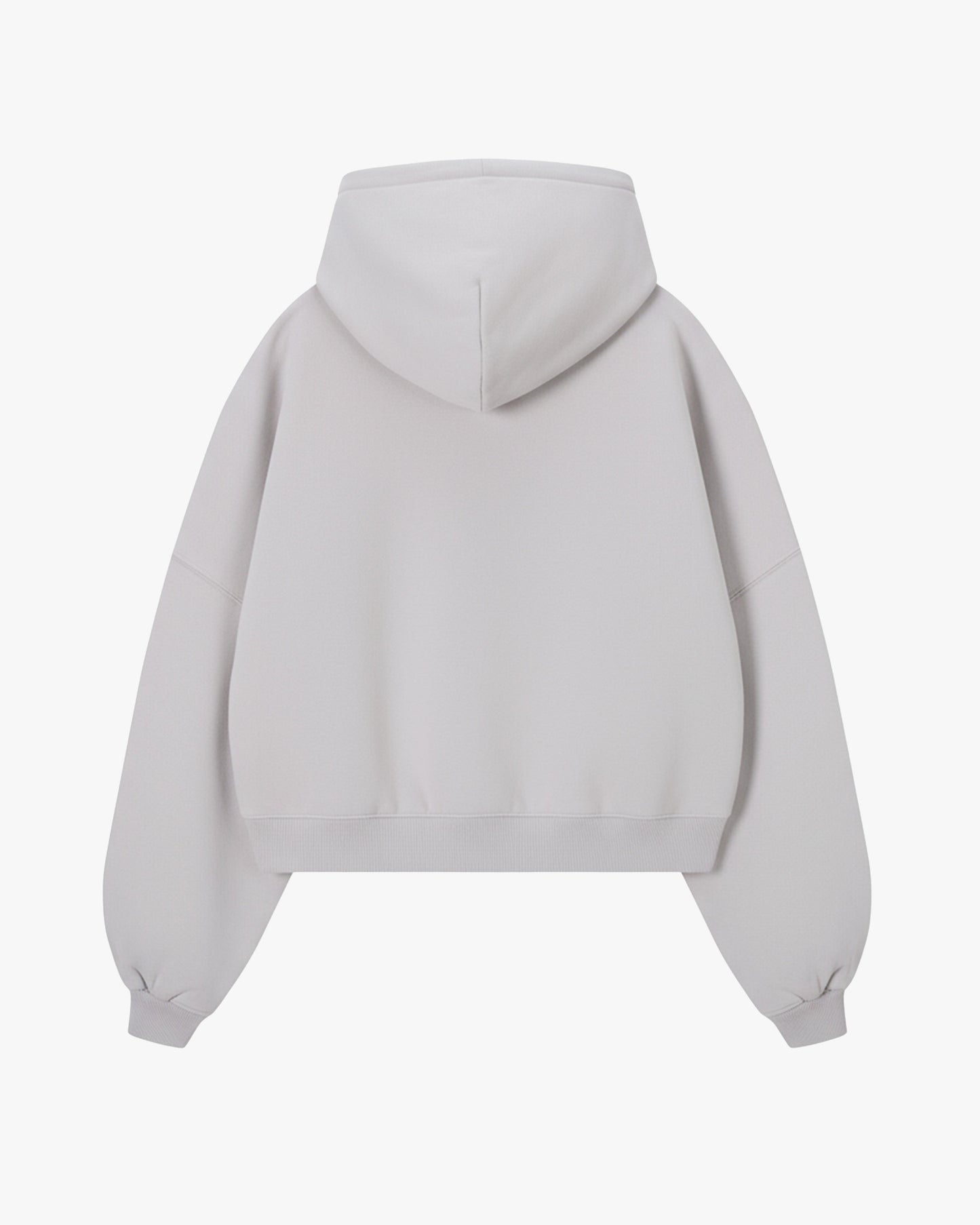 Puffy Zip-Up Boxy Hoodie Grey