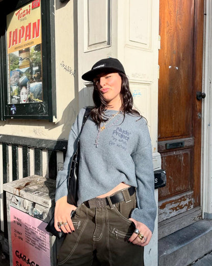 Reversed Seams Knit Blue